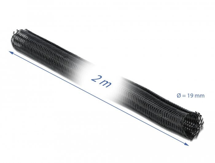 Delock Funda Trenzada De Cierre Automático 2 M X 19 Mm Negro