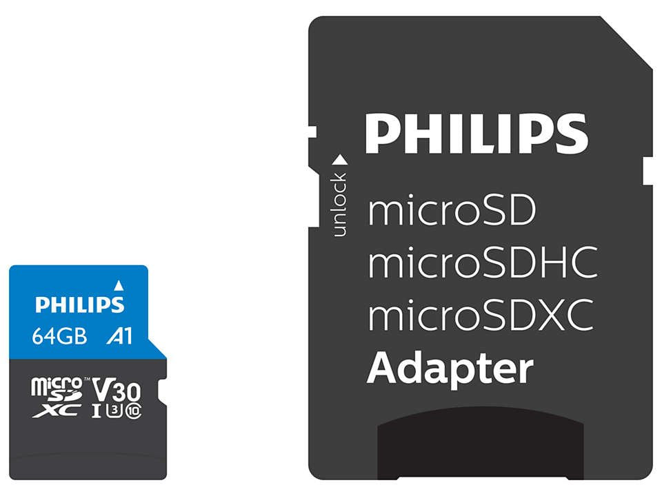 Philips Microsdxc 64gb Class 10 Uhs-I U3 Incl. Adapter