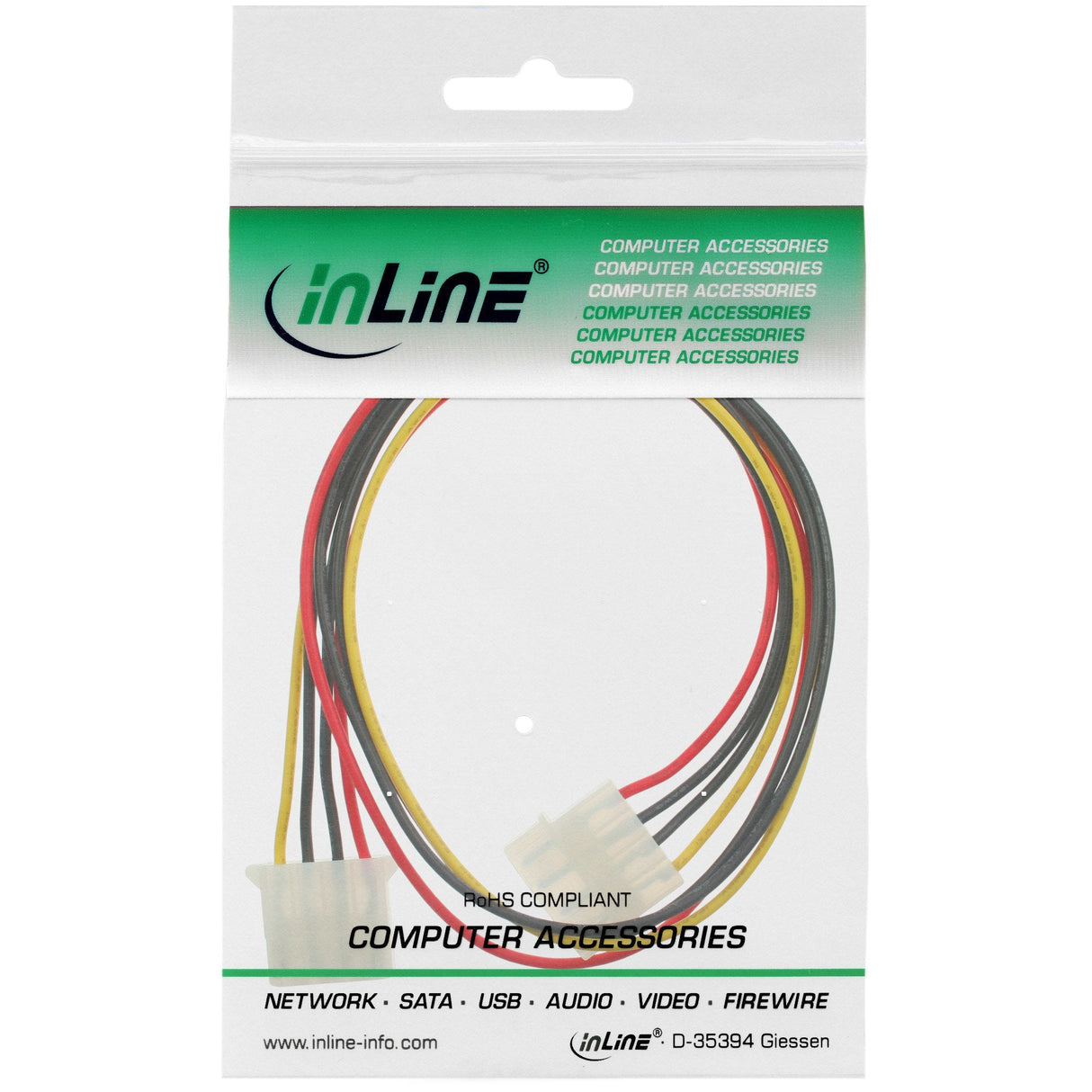 Cable De Extensión De Fuente De Alimentación Inline Molex De 4 Pines Macho A Hembra De 0,5 M