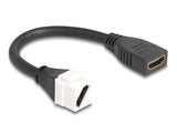 Delock Keystone Modul Cable Hdmi Buchse Zu Buchse Diagonal 8k 60 Hz 20 Cm Schwarz