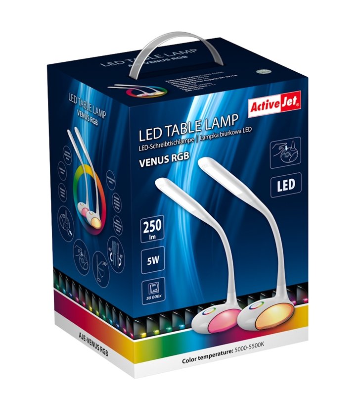 Activejet Aje-Venus Lámpara De Mesa Led Rgb Con Base De Iluminación Rgb