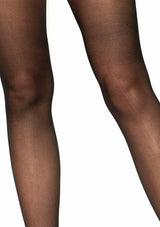 Leg Avenue - Outlet - Medias Negras Con Liguero De Encaje