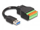 Delock Usb 3.2 Gen 1 Cable Typ-A Stecker Zu Terminalblock Adapter Mit Drucktaster 15 Cm