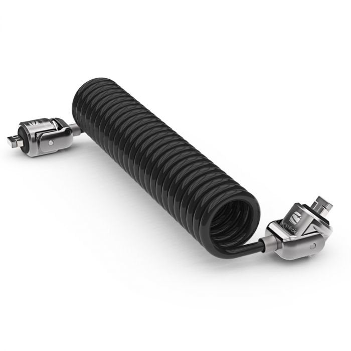 Compulocks Dual Head Coiled Cable Keyed Lock Cable Antirrobo Negro
