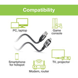 Techly Icoc U3c-Rj45-030 Cable De Red Plata, Negro 3 M Cat6 F/Utp (Ftp)
