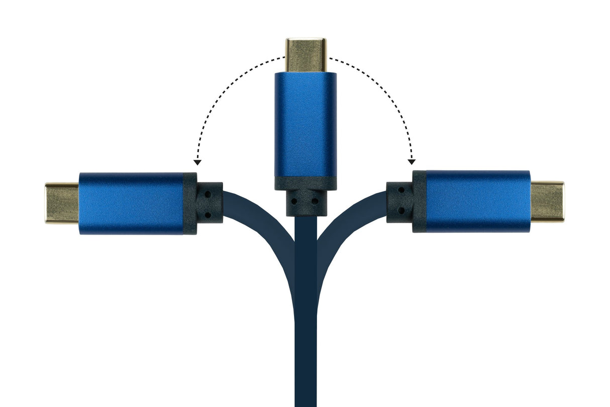 EAN 4014619554607 - Alcasa 4812-CSF010B adaptador de cable de vídeo 1 m USB Tipo C DisplayPort Azul imagen 4