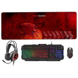 Mars Gaming Mcprgb2 Combo Gaming - Teclado Rgb Rainbow - Raton 4000dpi Rgb Flow - Auriculares Rgb Flow - Alfombrilla