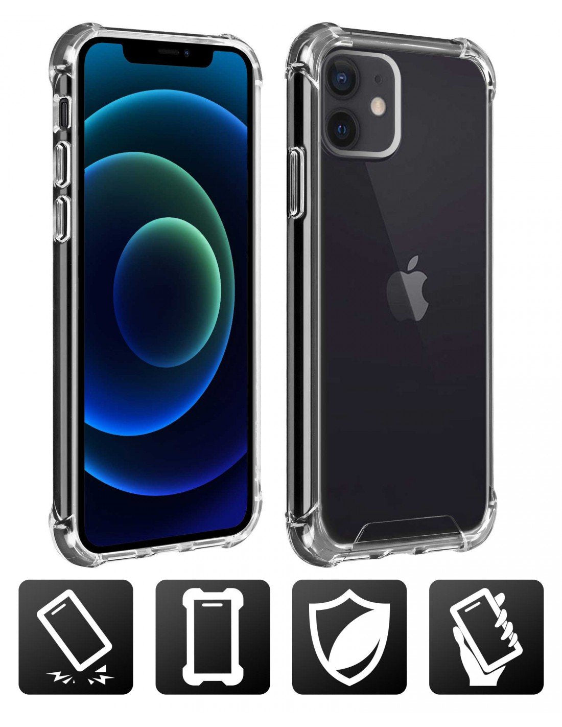 Akashi Funda Trasera Silicona Transparente Apple Iphone 12
