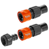 Gardena 1505-23 Professional System Connection Set, Conexiones Negro / Naranja, Para Sistemas De Rociadores O Tuberías
