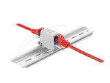 Delock Rj45 Kupplung Cat.6a Hembra A Hembra Con Staubschutzklappe Para Hutschien