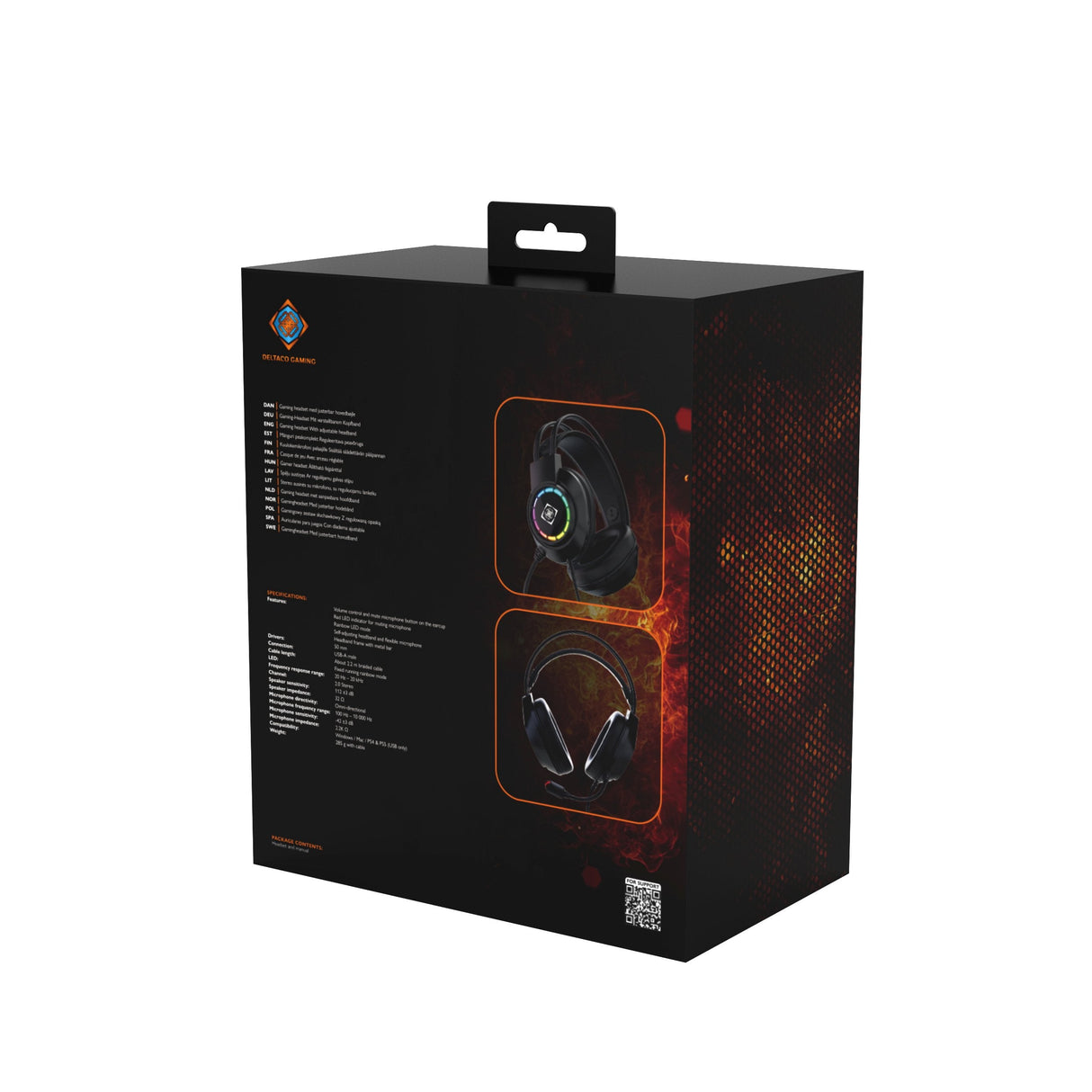 Deltaco Dh220 Gaming Headset Usb Stereo Rgb Schwarz