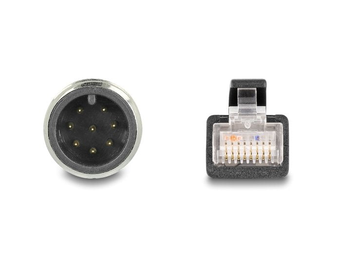 Delock 80809 Cable M12 Codificado A 8 Pin Macho A Rj45 Macho Pvc 1 M