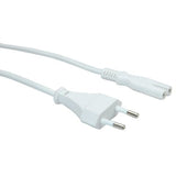 Value Netzcable Euro-Flachstecker Auf C7, 2polig, Wei, 1 M
