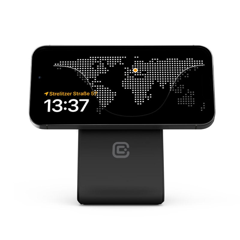 EAN 5904310703543 - Crong MagSpot Stand - 2-in-1 drahtloses Ladegerät mit MagSafe für iPhone und AirPods (schwarz) Smartphone imagen 4
