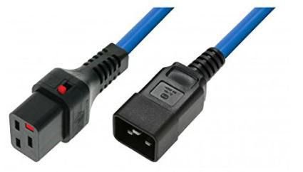 Powercord C19 Iec Lock - C20  Blue 3m, Pc1376 Powercord C19