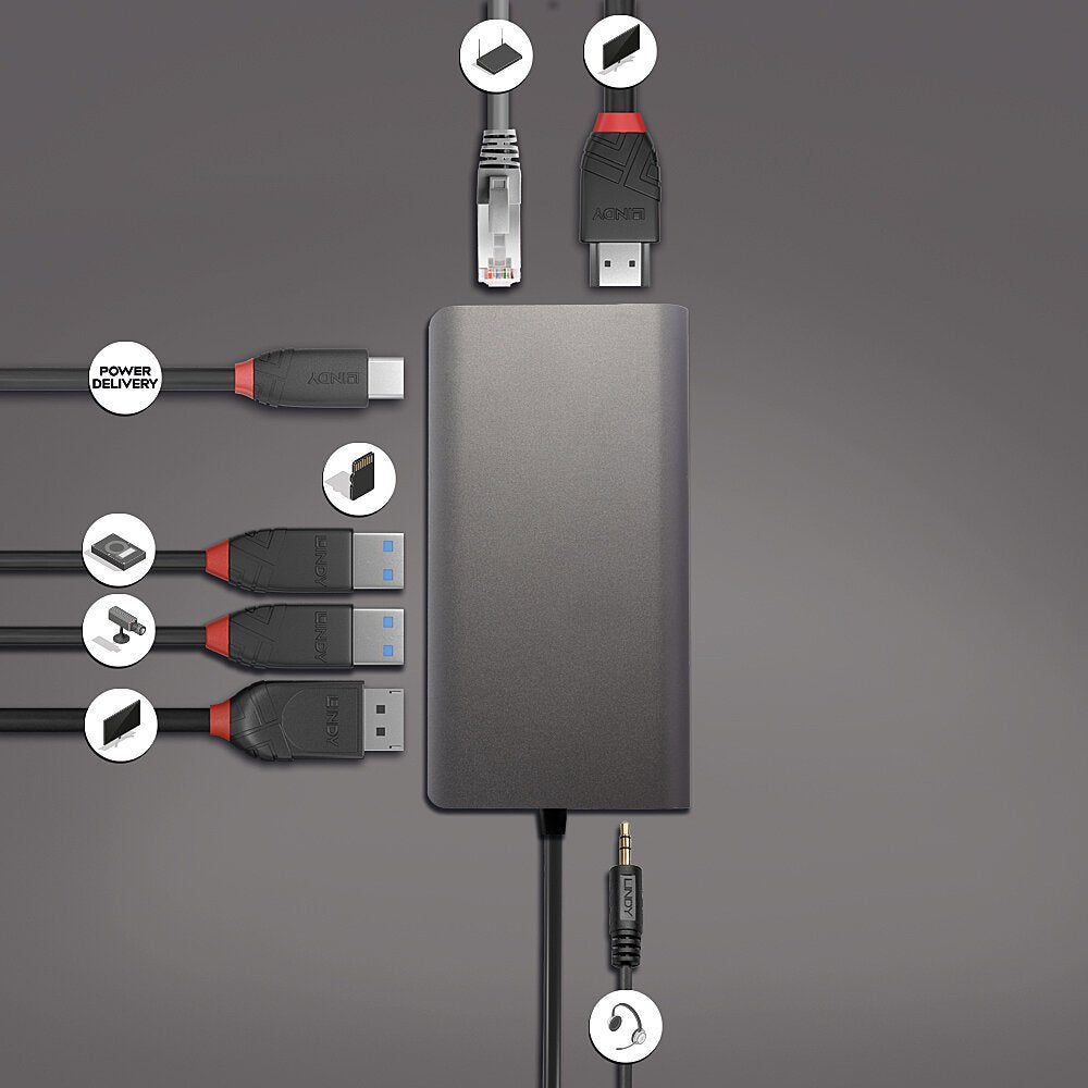 Lindy Usb 3.2 Typ C Mini Dock 4k Hdmi&Dp Pd 3.0 100w Usb 3.2