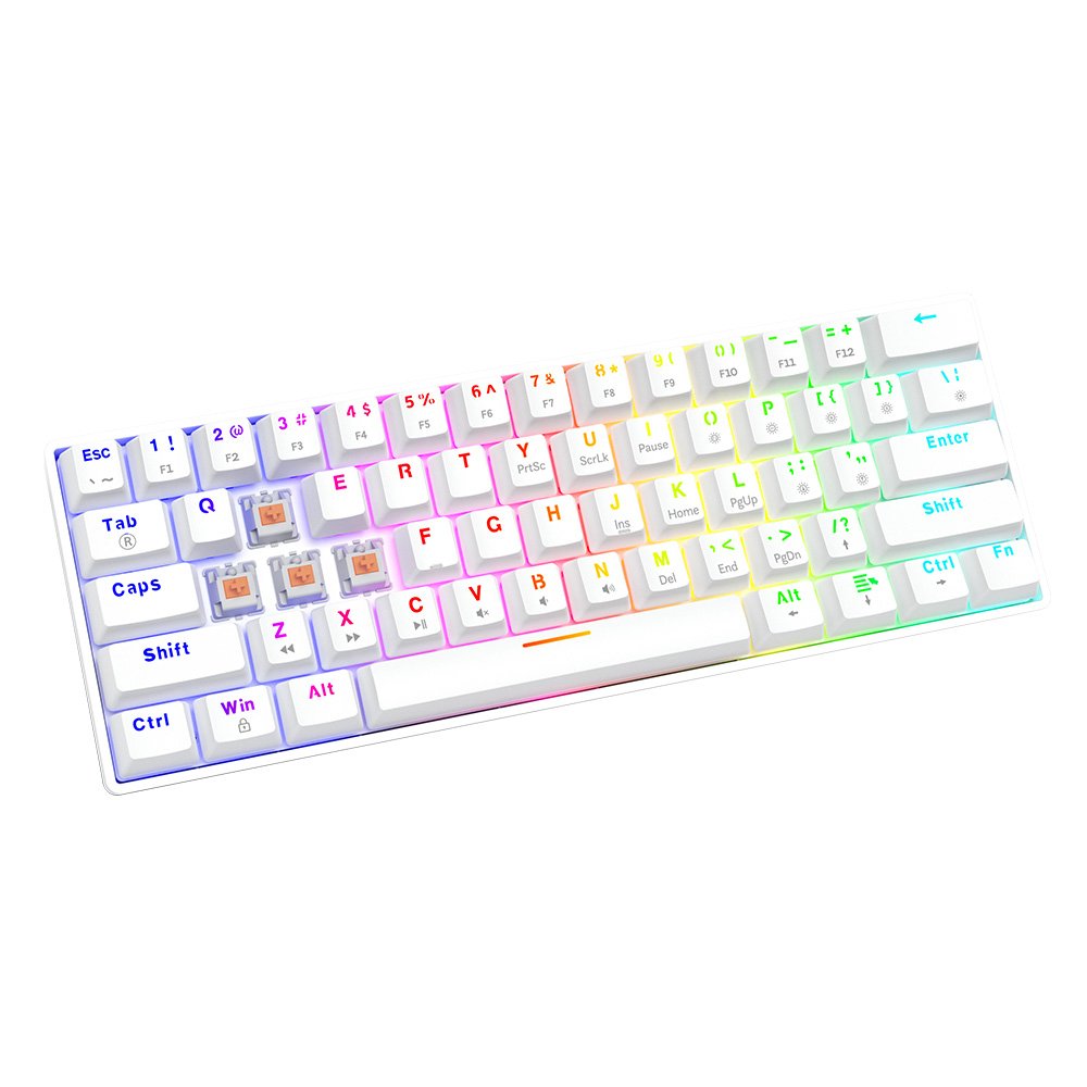 Klawiatura Mechaniczna Whiteout X2 Outemu Peach Silent, Hot Swap