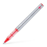 Faber-Castell Roller Free Ink Boligrafo De Tinta Liquida - Punta Conica 0,5mm - Ancho De Linea Extrafino - Clip De Metal - Color Rojo