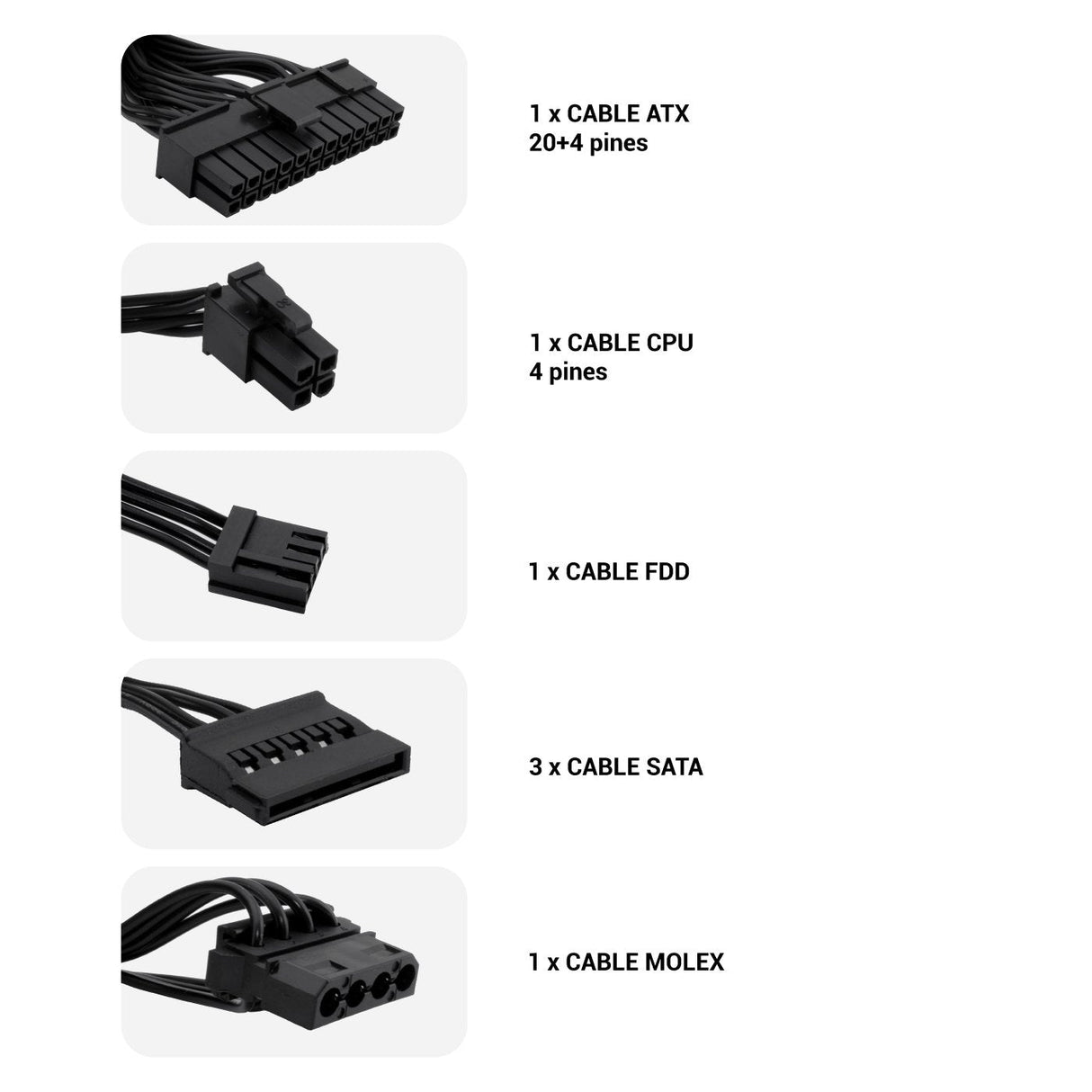 EAN 8436556140617 - CoolBox BASIC500GR-S unidad de fuente de alimentación 500 W 20+4 pin ATX SFX Blanco imagen 3