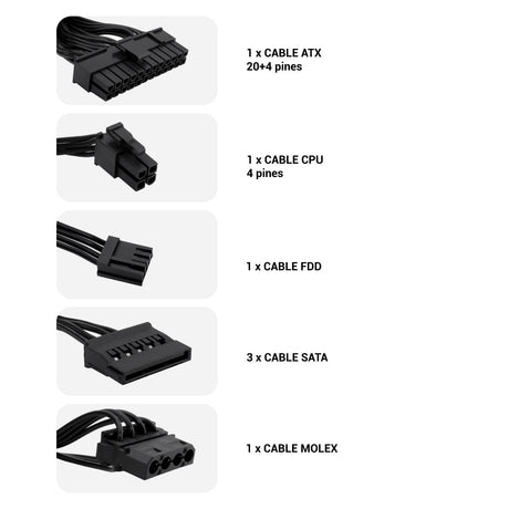 EAN 8436556140617 - CoolBox BASIC500GR-S unidad de fuente de alimentación 500 W 20+4 pin ATX SFX Blanco imagen 3
