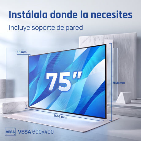 EAN 8435364320051 - iggual IGG320051 pantalla de señalización Pantalla plana para señalización digital 190,5 cm (75") LED Wif imagen 8