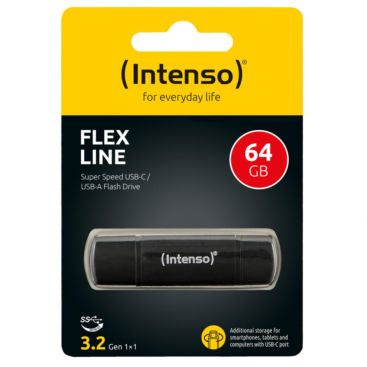 Intenso Usb Mick Flex Line 64gb Usb 3.2 Gen 1x1 Negro