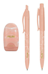 Milan Caja Regalo Serie Lava Con Bolígrafo P1, Portaminas Pl1 0.5 Y Afilaborra Capsule Rosa