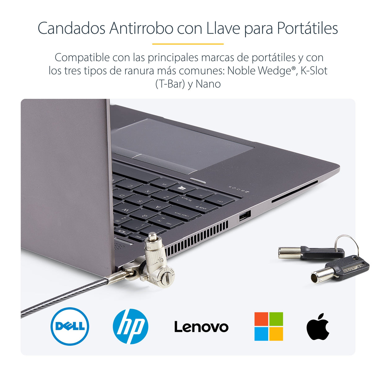 EAN 0065030908412 - StarTech.com UNIVKA25-LAPTOP-LOCK cable antirrobo Negro 2 m imagen 13