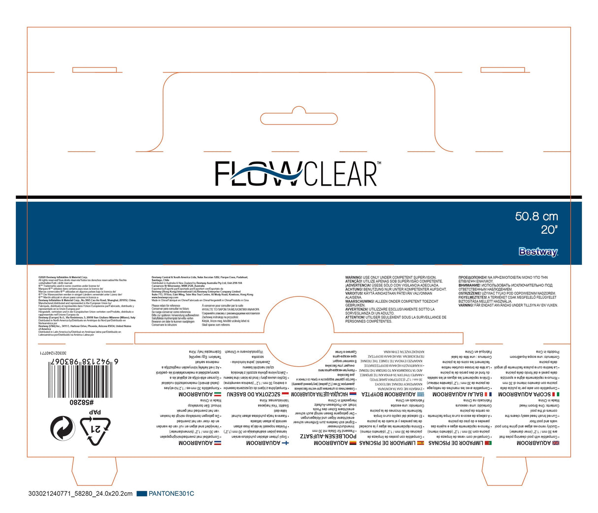Bestway 58280 -  Bestway Flowclear Limpiador De Manos Para Piscinas Azul