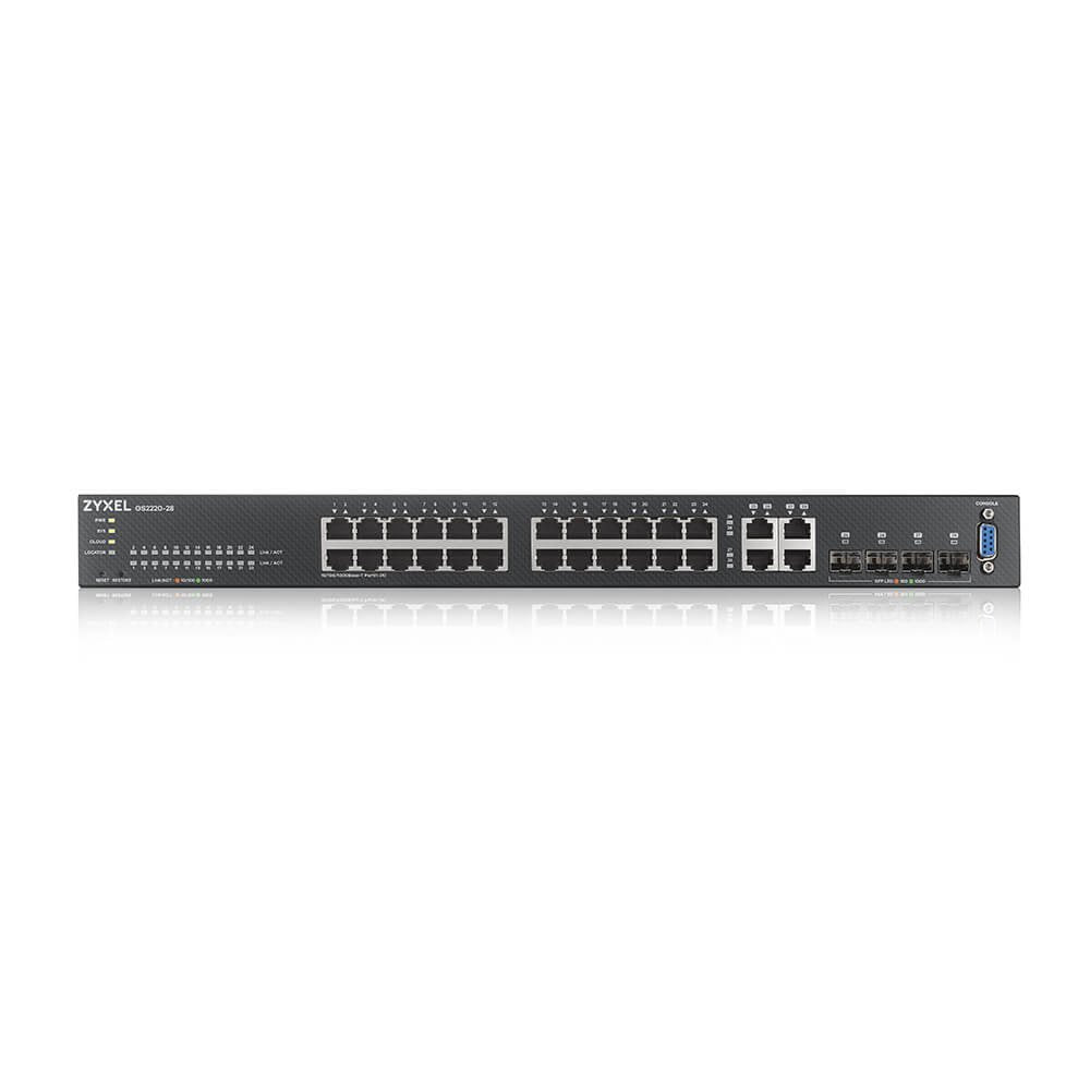 Zyxel Switch Gs2220-28 24 Port + 4x Sfp/Rj45 Gigabit L2