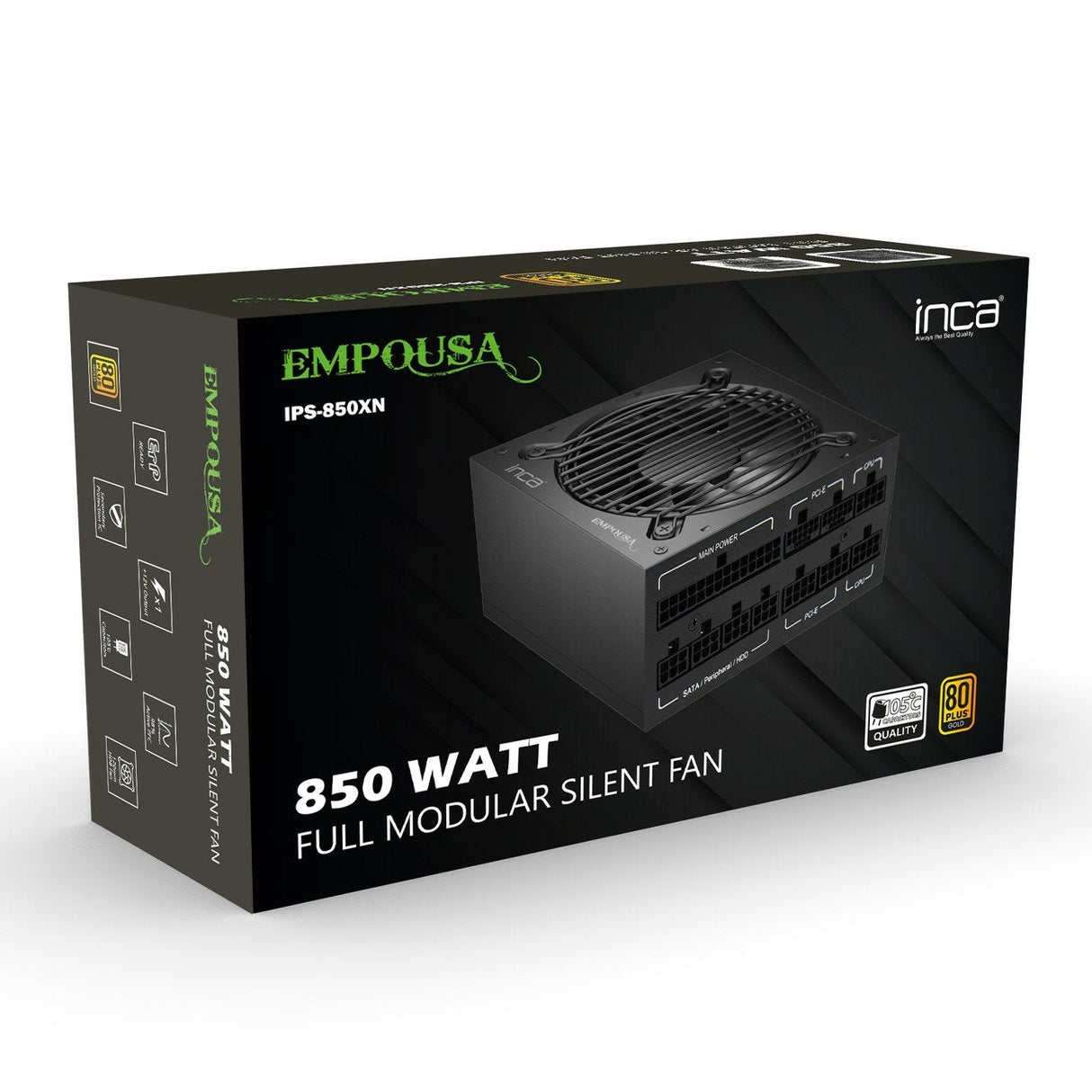Inca Ips-850xn Unidad De Fuente De Alimentación 850 W Atx Negro