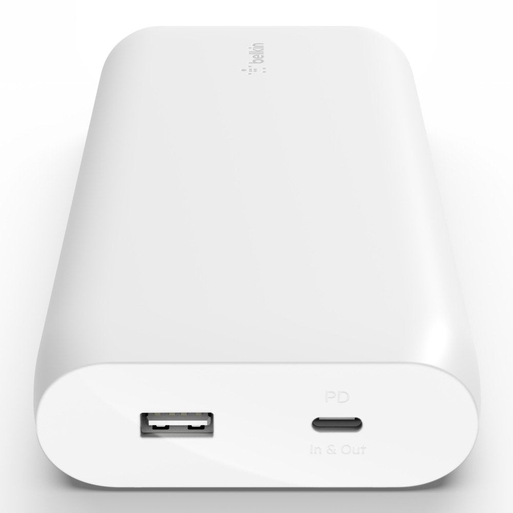 Belkin Boost Charge 30w - Batería Externa Usb-C  Cargador Portátil Con Cable 20000mah Blanca
