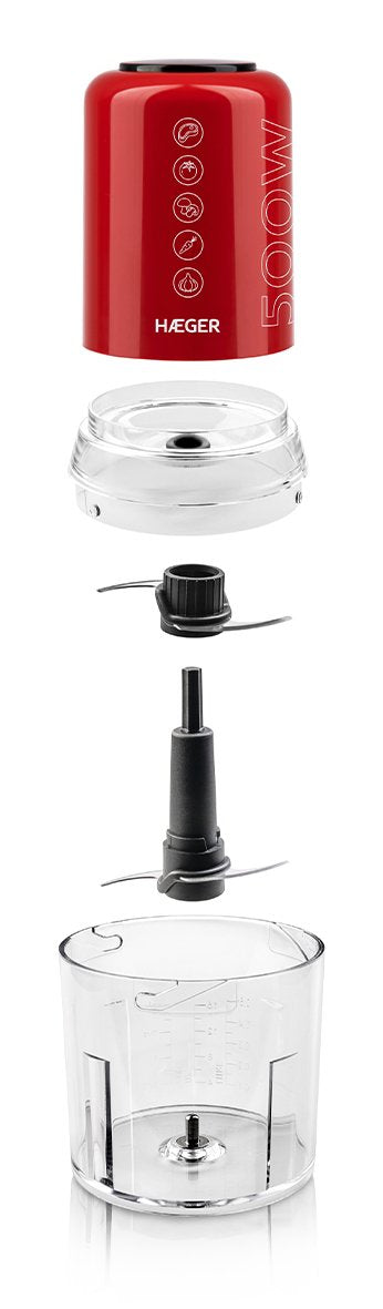Haeger Chop Master - Picadora 500 W Rojo
