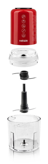 Haeger Chop Master - Picadora 500 W Rojo