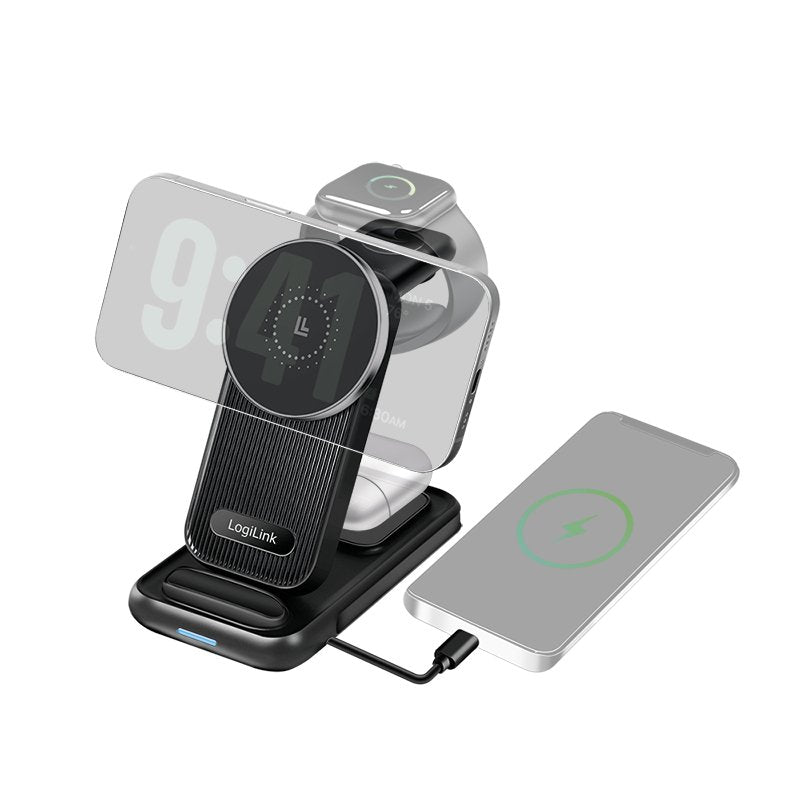 Logilink Wireless Table Charger, 4 In 1, 15w