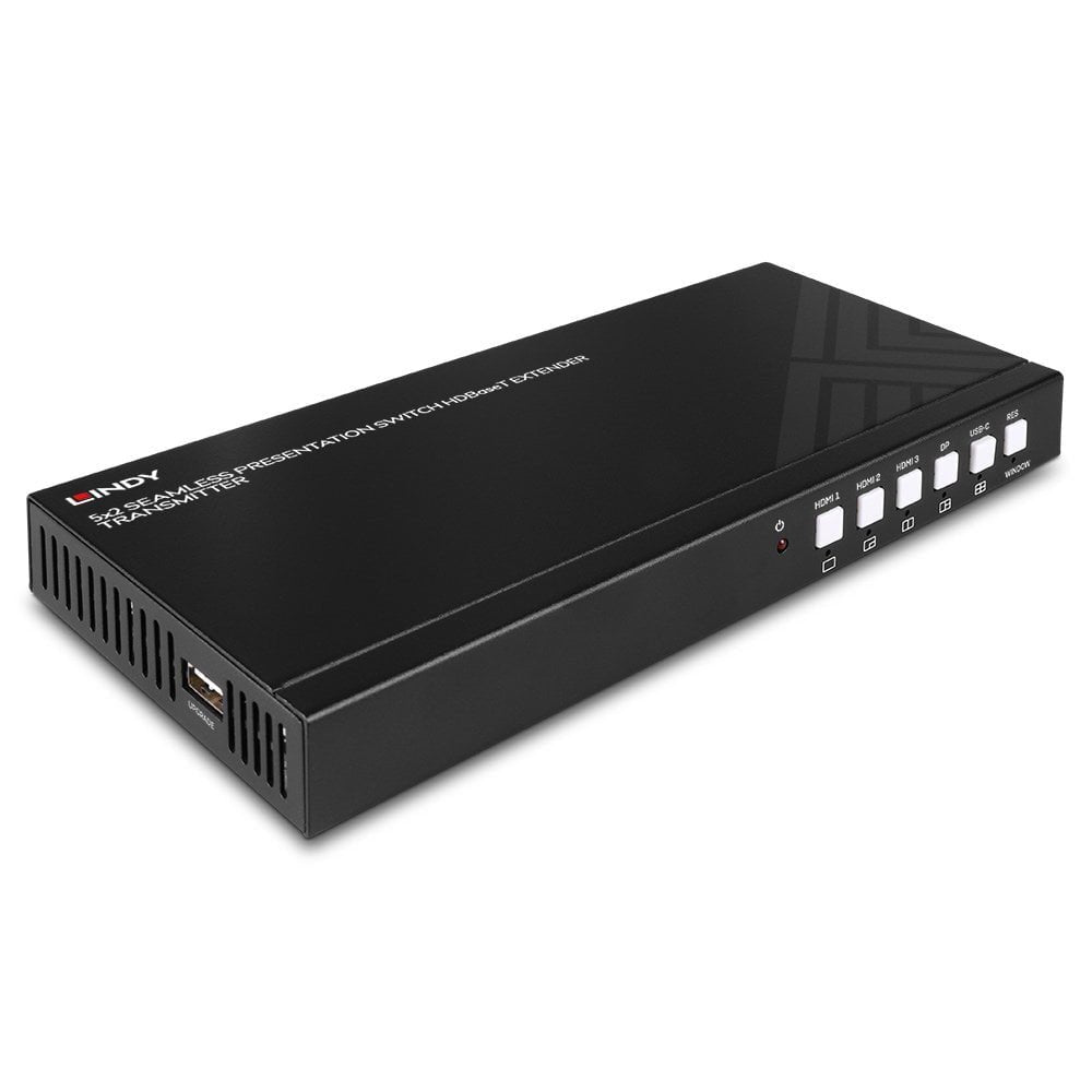 Lindy 38338 Extensor Audio/Video Transmisor De Señales Av  Hdmi Dp Typ-C Inegro
