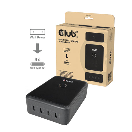 EAN 8719214473907 - CLUB3D CAC-1933 cargador de dispositivo móvil Universal Negro Corriente alterna Carga rápida Interior imagen 1