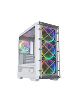 Nfortec Caja Gaming Cristal Templado Draco X White. Usb 3.2 A-Rgb. Blanco
