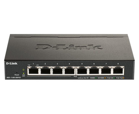 EAN 0790069453311 - D-Link DGS-1100-08PV2/B Gestionado L2/L3 Gigabit Ethernet (10/100/1000) Energía sobre Ethernet (PoE) Negr imagen 1