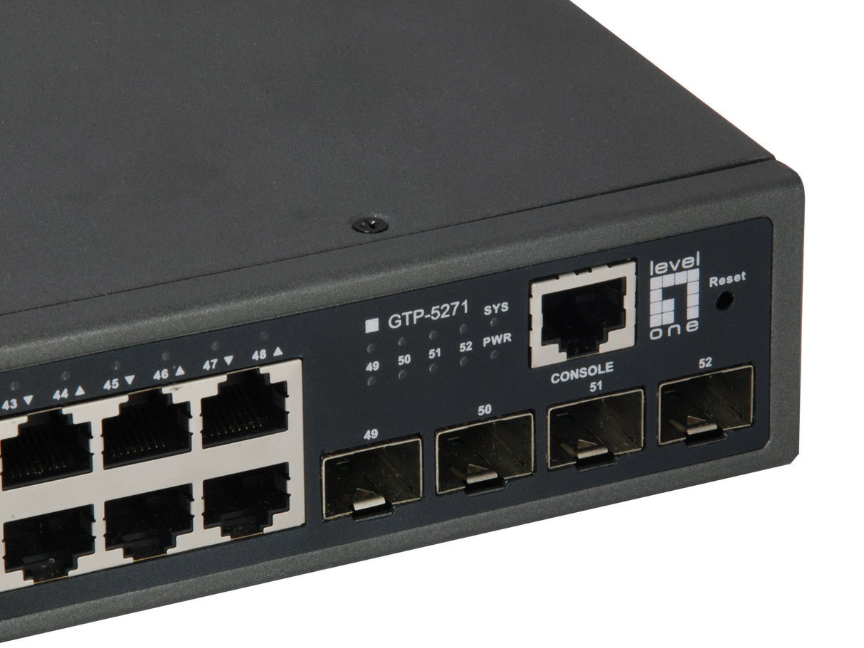 Levelone Switch 52x Ge Gtp-5271      4xgsfp 19" 400w 48xpoe