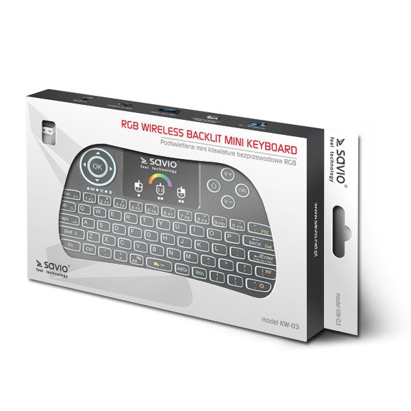 EAN 5901986045441 - Savio KW-03 teclado Universal RF inalámbrico QWERTY Inglés Negro imagen 6