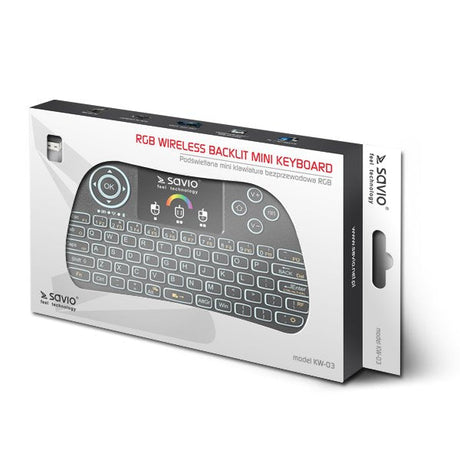 EAN 5901986045441 - Savio KW-03 teclado Universal RF inalámbrico QWERTY Inglés Negro imagen 6