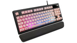 Teclado Mars Gaming Mkaxpes Pink Tecnología H-Mech Iluminación Rgb Control Reposamuñecas Gel Control Volumen Cable Usb 180cm