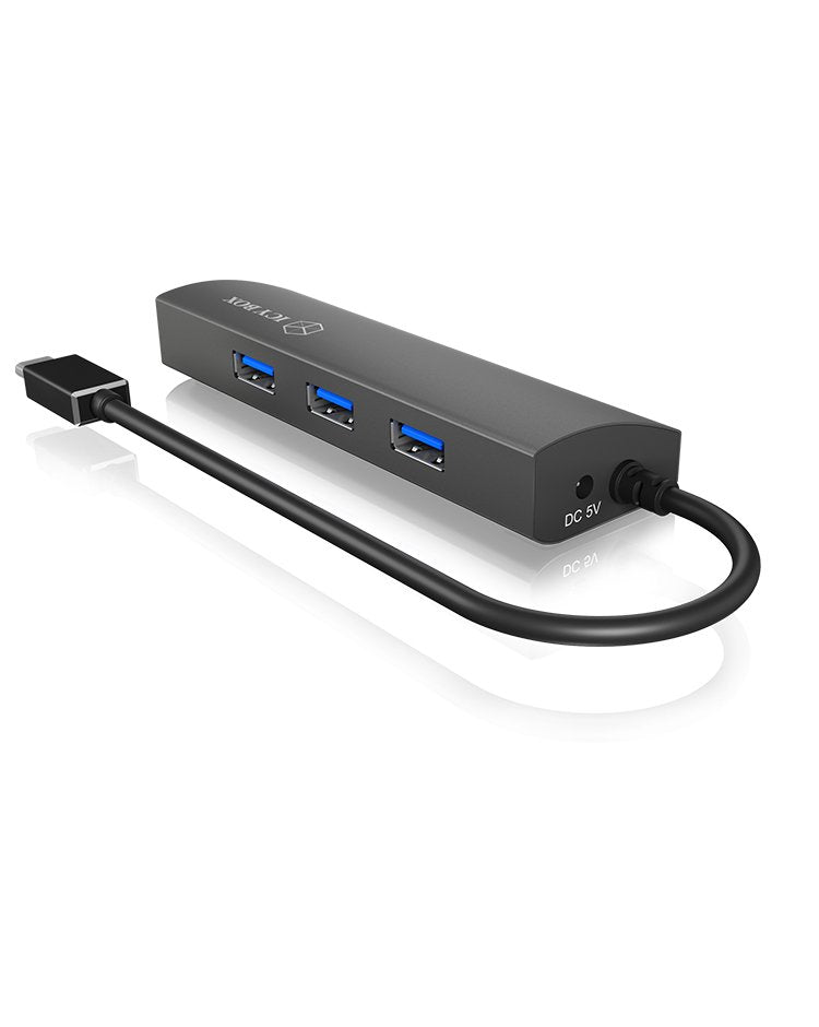 Icy Box Usb3.0 Hub 3 Puertos Icy Box Ib-Hub1406-C, Usb3.0 + Gigab.