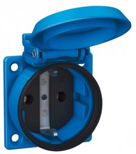 Abl 1561050 Einbau-Schuko-Steckdose, Blau, Ip54, Mit Schraub