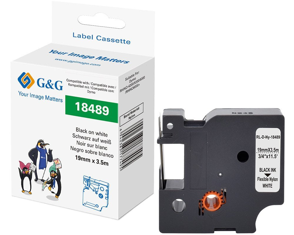 G&G Cinta Para Etiquetadora Compatible Con Dymo Rhino 18489