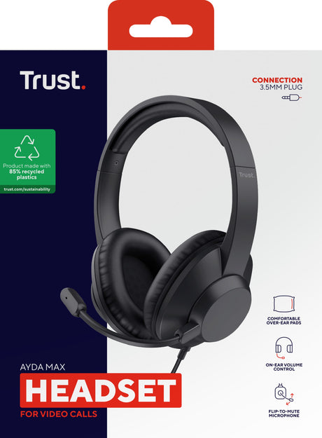 EAN 8713439254600 - Trust Ayda Max Auriculares Alámbrico Diadema Oficina/Centro de llamadas Negro imagen 8
