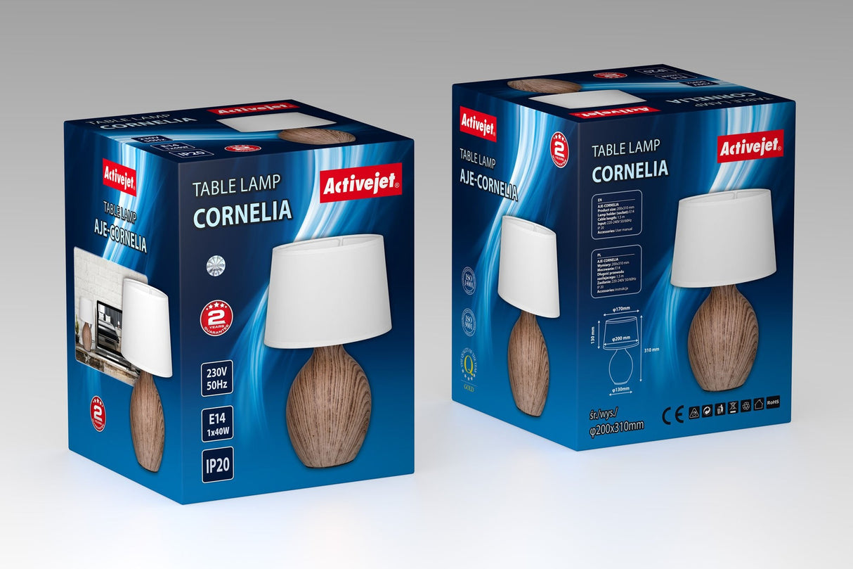 Activejet Lámpara De Mesa Aje-Cornelia E14