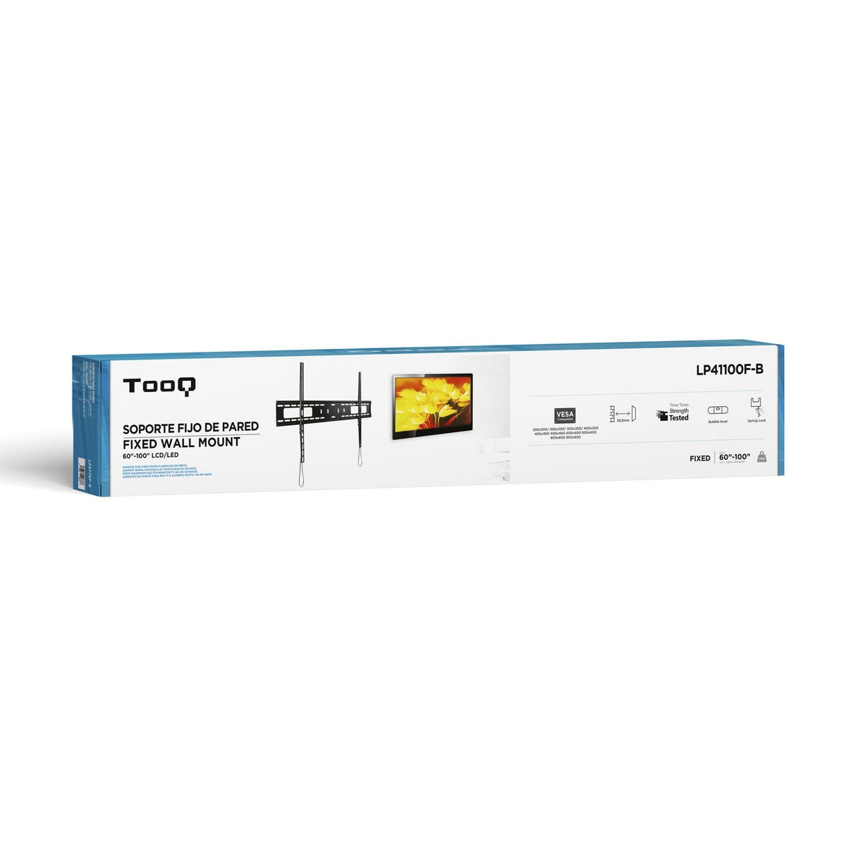 Tooq Soporte Fijo De Pared Para Tv De 60"-100" - Peso Max 75kg - Vesa 900x600mm - Negro