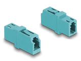 Delock 87987 Acoplador De Fibra Óptica Lc Simplex Hembra A Lc Simplex Hembra Om3 Cian